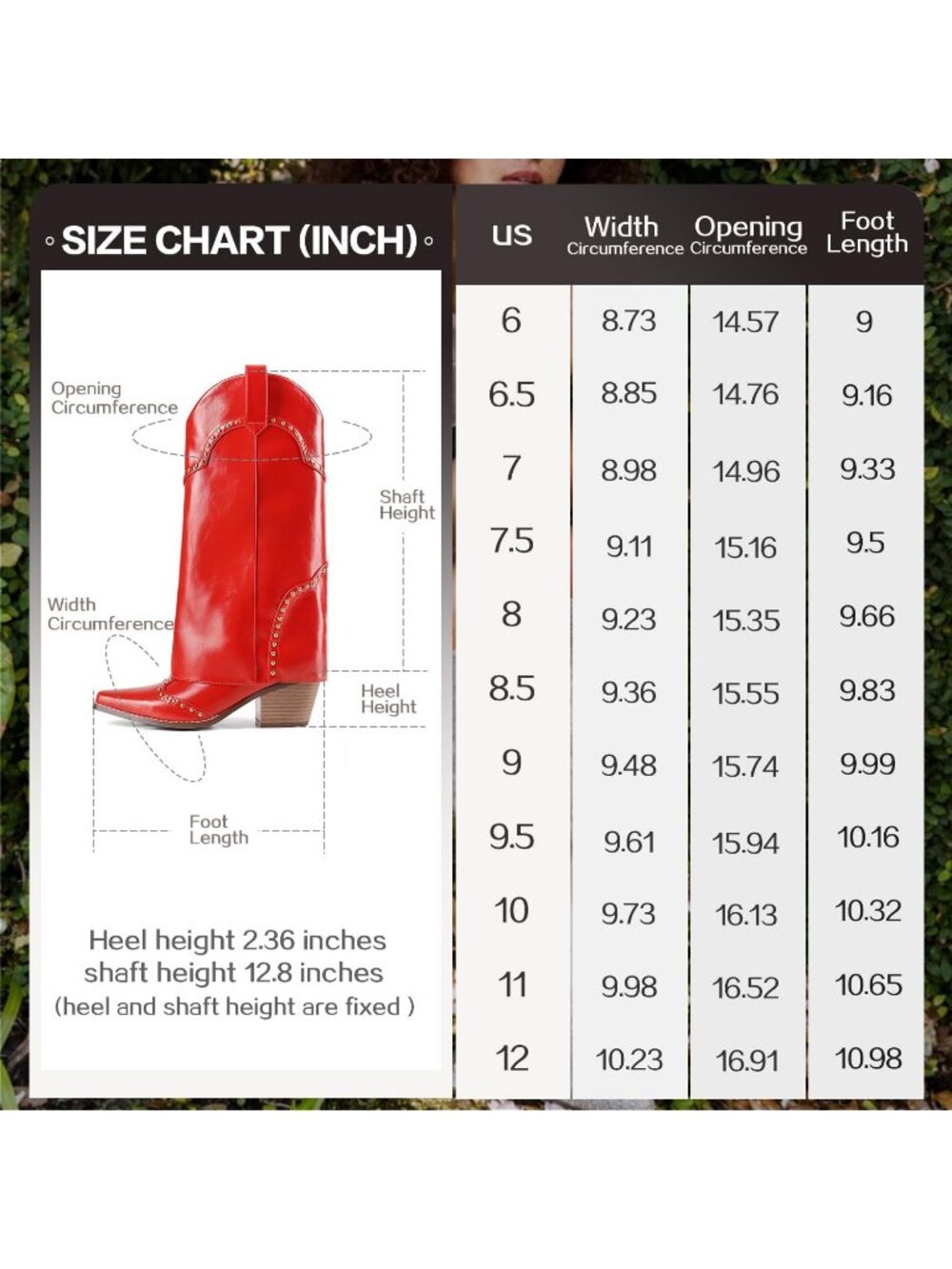 Woman's Red Patent Snip Toe Knee High Shark Chunky Heel Cowgirl Western Boots - Picture 5 of 5